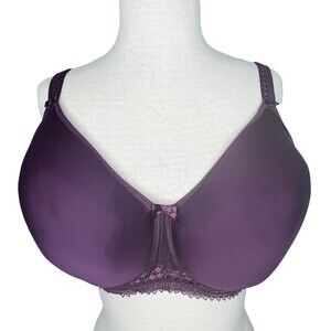 NWOT Fantasie Rebecca T-Shirt Bra sz 34GG * Dark Purple Spacer Foam Deco Lace